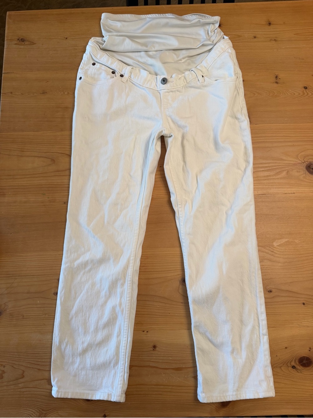 Abercrombie White Maternity Jeans - Stretch Panel Comfort